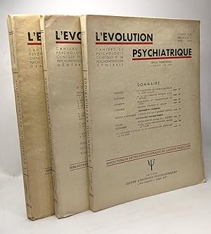 L'évolution psychiatrique - revue trimestrielle - 3 volumes: fascicule II année 1950 + fascicule ...