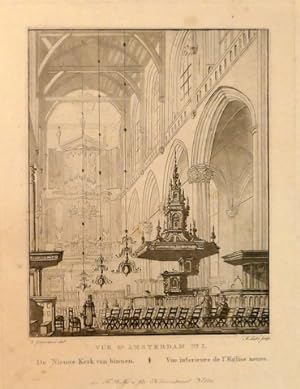 [Aquatint] Vue d`Amsterdam No. 7: De Nieuwe Kerk van binnen