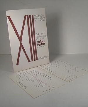 XIII Organizat pelpatronat del certamen. Premi internacional de dibuix Joan Miro. Barcelona, 1974...