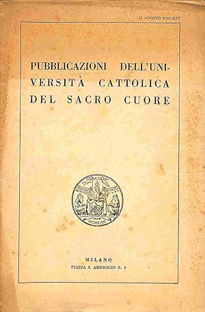 Pubblicazioni dell'Universita' Cattolica del Sacro Cuore