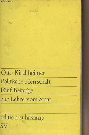 Immagine del venditore per Politische Herrschaft Fnf Beitrge zur Lehre vom Staat - "SV" n220 venduto da Le-Livre