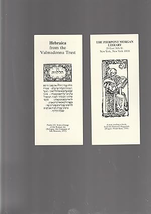 Immagine del venditore per [Bookmark distributed by the Pierpont Morgan Library at the exhibit: Hebraica from the Valmadonna Trust] venduto da Meir Turner