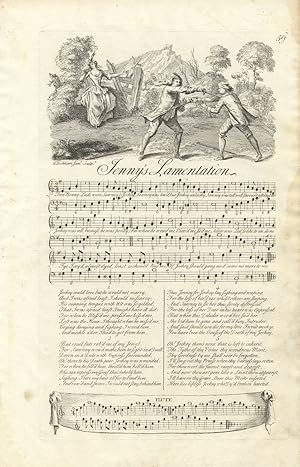 Jenny's Lamentation. Plate 59 from George Bickham's The Musical Entertainer