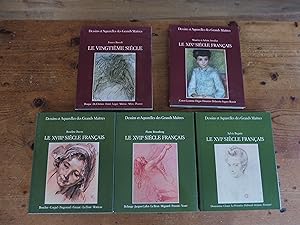 Image du vendeur pour Lot de 5 livres de la Collection Dessins Et Aquarelles Des Grands Matres (Le XVIe, Le XVIIe, LE XVIIIe, Le XIXe Et Le XXe Sicle Franais) mis en vente par librairie ESKAL