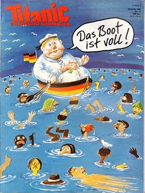 Titanic. Das endgültige Satiremagazin. Jahrgang 1991, Heft 1 - 12, außer Heft 1, Heft 5 und Heft 7.