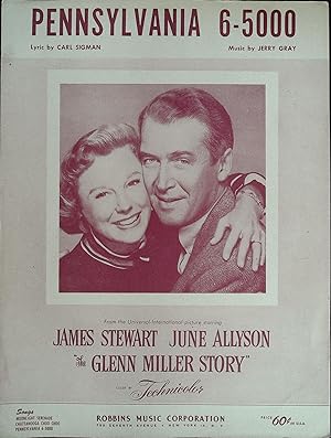 The Glenn Miller Story Sheet Music 1954 James Stewart and June Allyson