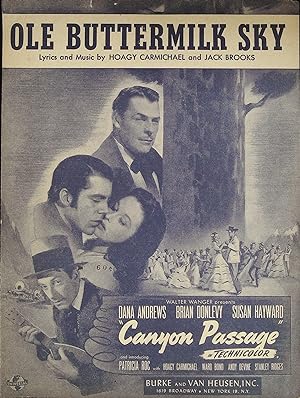 Image du vendeur pour Canyon Passage Sheet Music 1945 Dana Andrews, Brian Donlevy mis en vente par AcornBooksNH