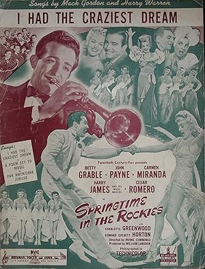 Seller image for Springtime in the Rockies Sheet Music 1942 Betty Grable, John Payne for sale by AcornBooksNH