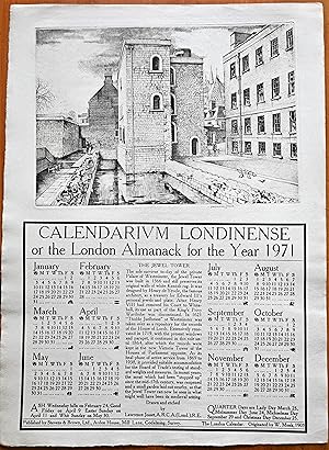 Seller image for Calendarium Londinense, or the London Almanack for the Year 1971 : The Jewel Tower for sale by BiblioFile