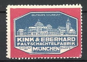 Seller image for Reklamemarke Mnchen, Deutsches Museum, Faltschachtelfabrik Kink, Eberhard, Mnchen for sale by Bartko-Reher
