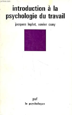Seller image for Introduction  la psychologie du travail for sale by Le-Livre