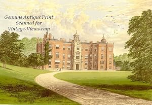 Beaudesert Hall, Staffordshire London c1870 COLOR PRINT