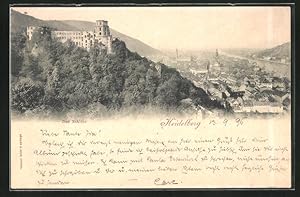 Imagen del vendedor de Ansichtskarte Heidelberg, Stadtansicht mit der Schlossruine a la venta por Bartko-Reher