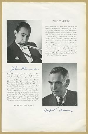 Seller image for Leopold Mannes (1899-1964) & John Wummer (1899-1977) - Signed program photo - Prades 1950 for sale by PhP Autographs