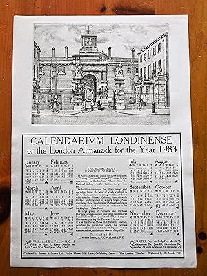 Seller image for Calendarium Londinense, or the London Almanack for the Year 1983 : Royal Mews Buckingham Palace for sale by BiblioFile