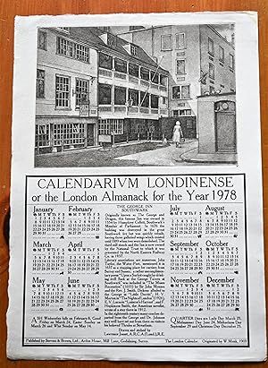 Seller image for Calendarium Londinense, or the London Almanack for the Year 1978 : The George Inn Southwark for sale by BiblioFile