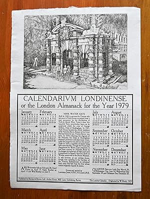 Seller image for Calendarium Londinense, or the London Almanack for the Year 1979 : York Water Gate for sale by BiblioFile