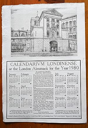 Calendarium Londinense, or the London Almanack for the Year 1980 : St.Bartholomew's Hospital, Smi...