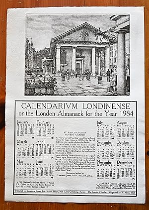 Seller image for Calendarium Londinense, or the London Almanack for the Year 1984 : St. Paul's Church Covent Garden for sale by BiblioFile