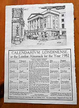 Calendarium Londinense, or the London Almanack for the Year 1982 : Covent Garden Theatre ( Royal ...