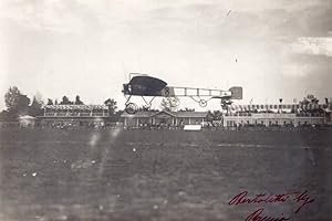 Italy Brescia Meeting Bleriot flying his Monoplane Aviation old Photo 1909