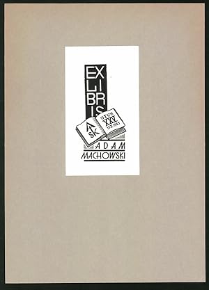 Image du vendeur pour Exlibris Ada Machowski, aufgeschlagenes Buch 1918-1945 mis en vente par Bartko-Reher