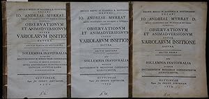Bild des Verkufers fr Observationum et Animadversionum super Variolarum Insitione Satura. Sectio prima - tertia, 3 Teile (komplett). zum Verkauf von Antiquariat  Braun