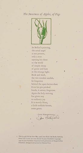 The Sweetness of Apples, of Figs (Signed Broadside)