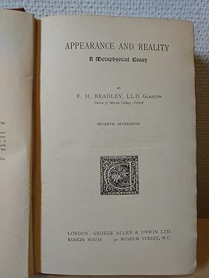 Appearance and Reality - A metaphysical essay