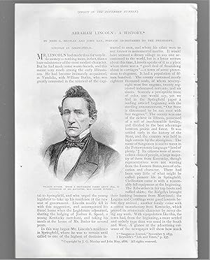 Seller image for Abraham Lincoln A History, Part III: Lincoln In Springfield, The Collapse Of The System, Law In Springfield, Lincoln's Marriage, The Shields Duel, And The Campaign Of 1844 for sale by Legacy Books II
