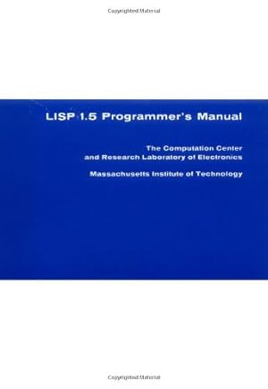 Imagen del vendedor de LISP 1.5 Programmer's Manual by Michael I. Levin [Paperback ] a la venta por booksXpress