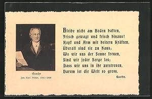 Image du vendeur pour Ansichtskarte Portrtbild von Goethe mit einem Zettel in der Hand mis en vente par Bartko-Reher