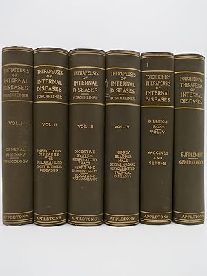 Seller image for FORCHHEIMER'S THERAPEUSIS OF INTERNAL DISEASES, VOLUMES I, II, III, IV, V PLUS SUPPLEMENT/GENERAL INDEX (COMPLETE 6 VOLUME SET) for sale by Sage Rare & Collectible Books, IOBA