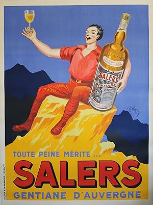 "SALERS GENTIANE D'AUVERGNE" Affiche originale entoilée / Litho par ROBYS / CRÉATION L. MARBOEUF ...