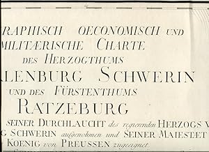 Bild des Verkufers fr Topographisch Oeconomisch Und Militaerische Charte des Herzogthums Mecklenburg-Schwerin Und Des Frstenthums Ratzeburg. Auf Kosten und Befehl Seiner Durchlaucht des regierenden Herzogs Von Mecklenburg-Schwerin aufgenohmen und Seiner Majestaet dem Koenig von Preussen zugeeignet Durch den Grafen von Schmettau Obristen bey dem Generalstab in Seiner Majestaet Diensten. zum Verkauf von Antiquariat & Buchhandlung Rose