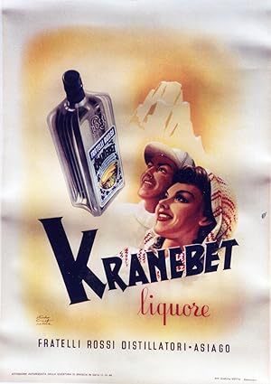 "KRANEBET" Affiche italienne originale entoilée / Litho Studio CROS (Padova,Italie) 1946