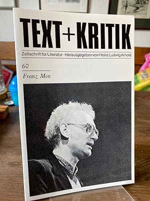 Franz Mon. (= Text + Kritik 60). Zeitschrift für Literatur. Herausgegeben von Heinz Ludwig Arnold.