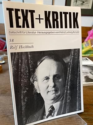Rolf Hochhuth. (= Text + Kritik 58). Zeitschrift für Literatur. Herausgegeben von Heinz Ludwig Ar...