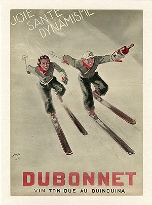 "DUBONNET" Annonce originale entoilée illustrée par Maurice LAURO et publiée dans MATCH en 1938