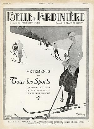 "BELLE JARDINIERE" Annonce originale entoilée illustrée par Roger BRODERS et parue dans L'ILLUSTR...