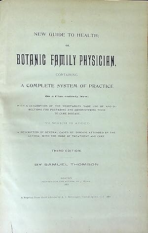 Bild des Verkufers fr New Guide to Health; Or, Botanic Family Physician zum Verkauf von Wonder Book