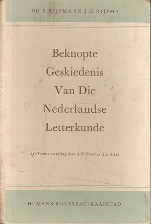 Immagine del venditore per Beknopte Geskiedenis van die Nederlandse Letterkunde venduto da Snookerybooks