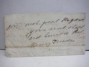 HENRY DUNDAS 1st Viscount Melville - signed letter fragment circa 1800