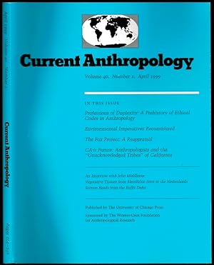 Bild des Verkufers fr Professions of Duplexity: A Prehistory of Ethical Codes in Anthropology in Current Anthropology Volume 40 Number 2 zum Verkauf von The Book Collector, Inc. ABAA, ILAB