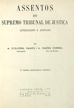 ASSENTOS DO SUPREMO TRIBUNAL DE JUSTIÇA.