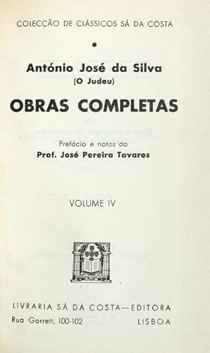 Bild des Verkufers fr OBRAS COMPLETAS, VOLUME IV. [ENCADERNADO] zum Verkauf von Livraria Castro e Silva