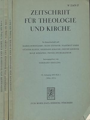 Bild des Verkufers fr Zeitschrift fr Theologie und Kirche, 70. zum Verkauf von Fundus-Online GbR Borkert Schwarz Zerfa