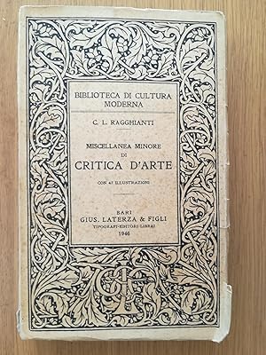Immagine del venditore per Miscellanea minore di critica d'arte venduto da librisaggi