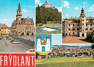 Postkarte Carte Postale 73743227 Frydlant nad Ostravici Marktplatz Rathaus Schloss Panorama
