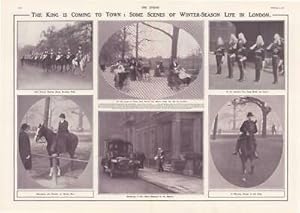Seller image for 1911 LONDON Winter Life Rotten Row Life Guards Birdcage Walk St James (DP10) for sale by Antique Paper Company